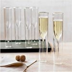 REMARKABLE Stylish Double-walled Champagne Flutes