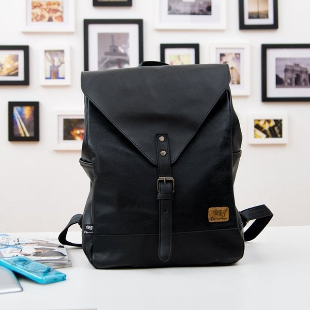 Fashionable leather style business 15.6" laptop backpack